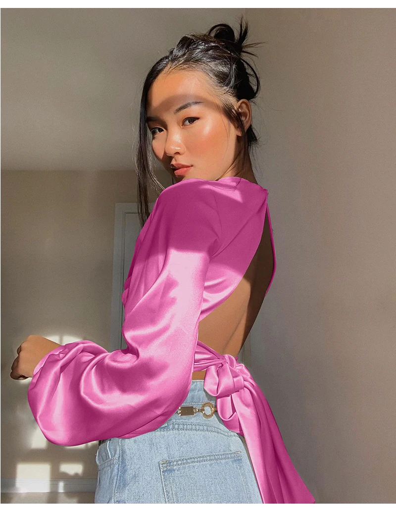 WHITNEY WANG, футболка с длинным рукавом, модная уличная одежда, сексуальные, с выемкой, с закрученным узлом, металлические топы, женская футболка, футболка, женская футболка