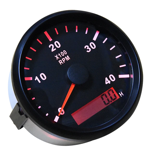 52mm Waterproof Marine Tachometer Gauge 0-4000 RPM LCD Tacho Digital Hour Meter