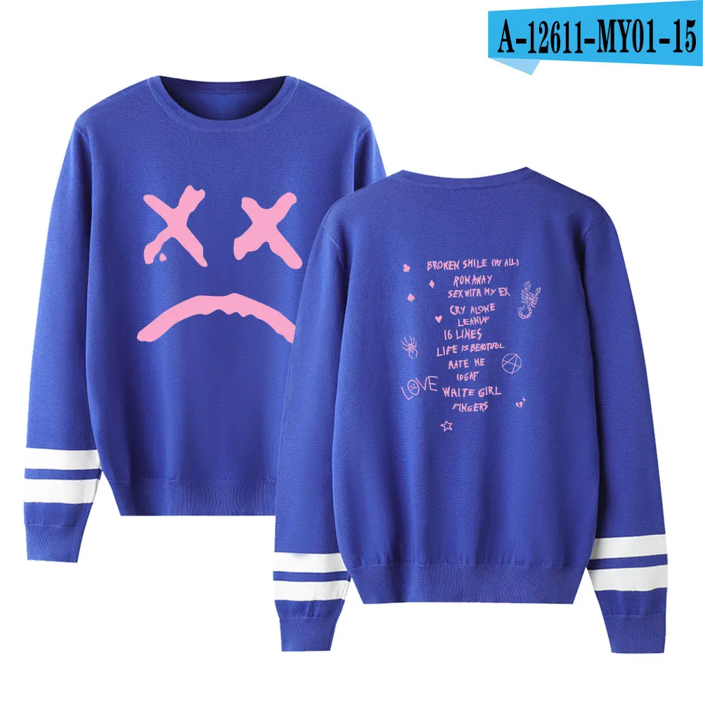 blue Lil Открытый свитер для мужчин/женщин Aikooki горячая Распродажа Модный классический свитер Харадзюку lil открытый популярный oneck weater Повседневный Топ - Цвет: blue