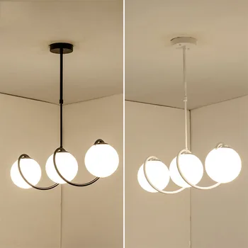 

Contemporary 3 Heads Led Glass Ball LED Pendant Light Modern Indoor Living Room Hanging Light Restaurant Home Pendant Lamp