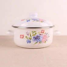 Европейский стиль керамическая эмаль утолщение двойными ушами суп для детского питания стек кастрюля лапша молочный Горшочек для каши