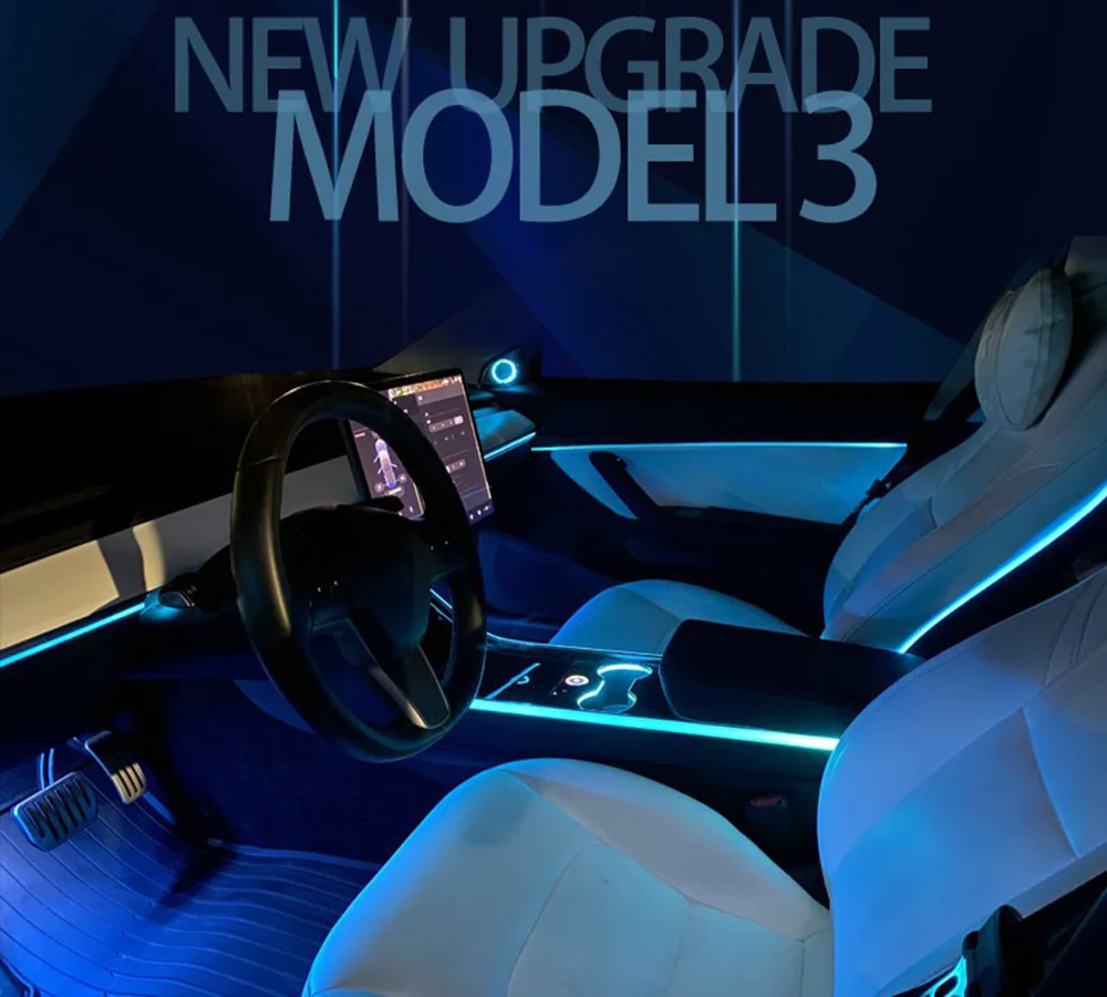 Per Tesla Model 3 2019-2020 Decora Inter Lamp Touch Control Inter Car Ambient Light Center Pillar Horn Cover Atmosphere Light