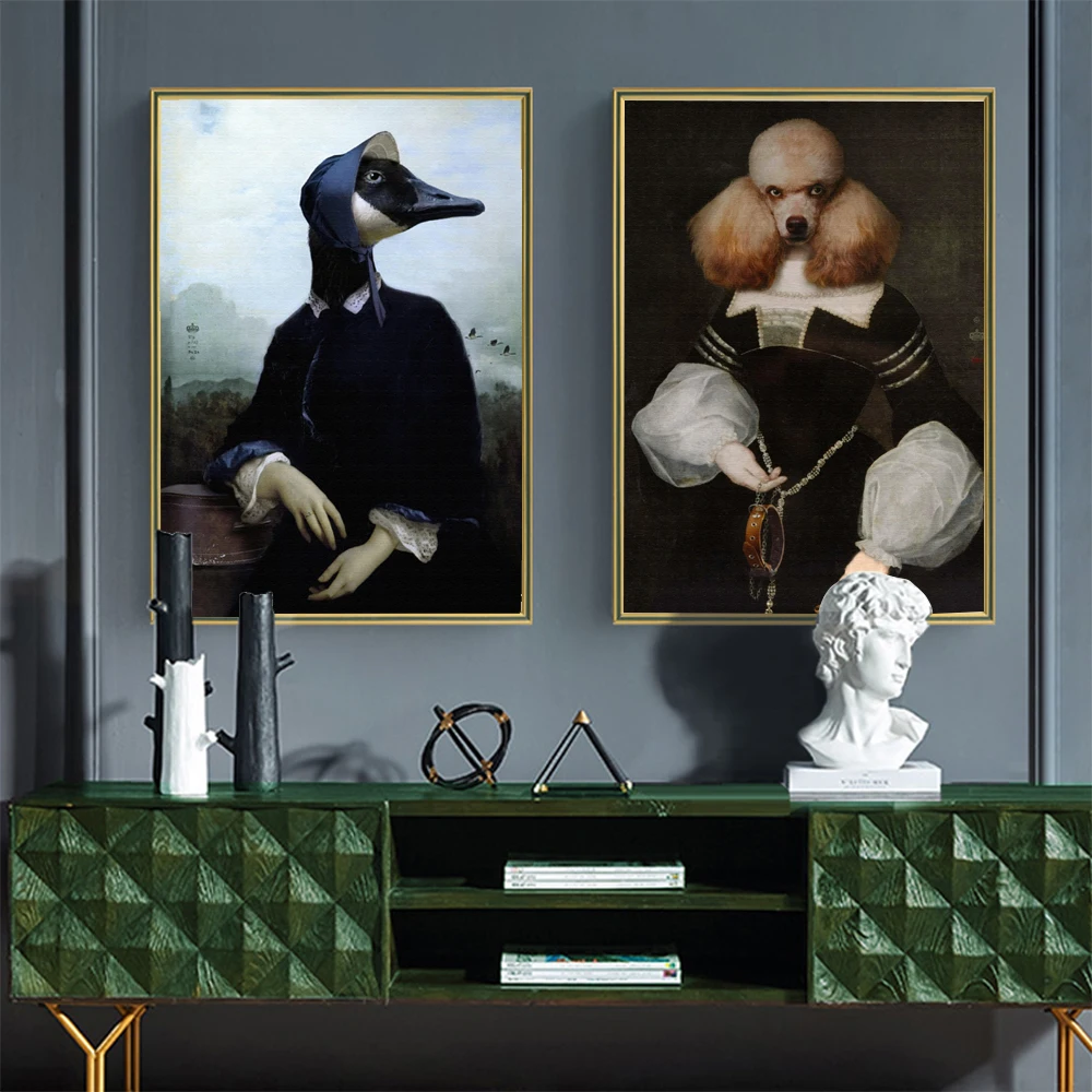 Vintage-Poster-Wall-Art-Dog-Retro-Nostalgia-Gentleman-Oil-Painting-Animal-Print-Canvas-Picture-Living-Room (2)