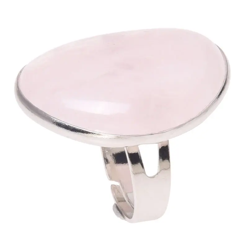 

Lady Rose Quartz Heart Love Adjustable Ring 1.4x1.1"