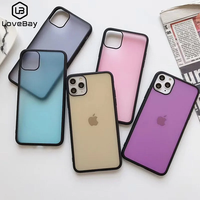 Lovebay Матовый Прозрачный чехол для телефона iPhone 11 Pro X XR XS Max Жесткий ПК iPhoen 7 8 Plus