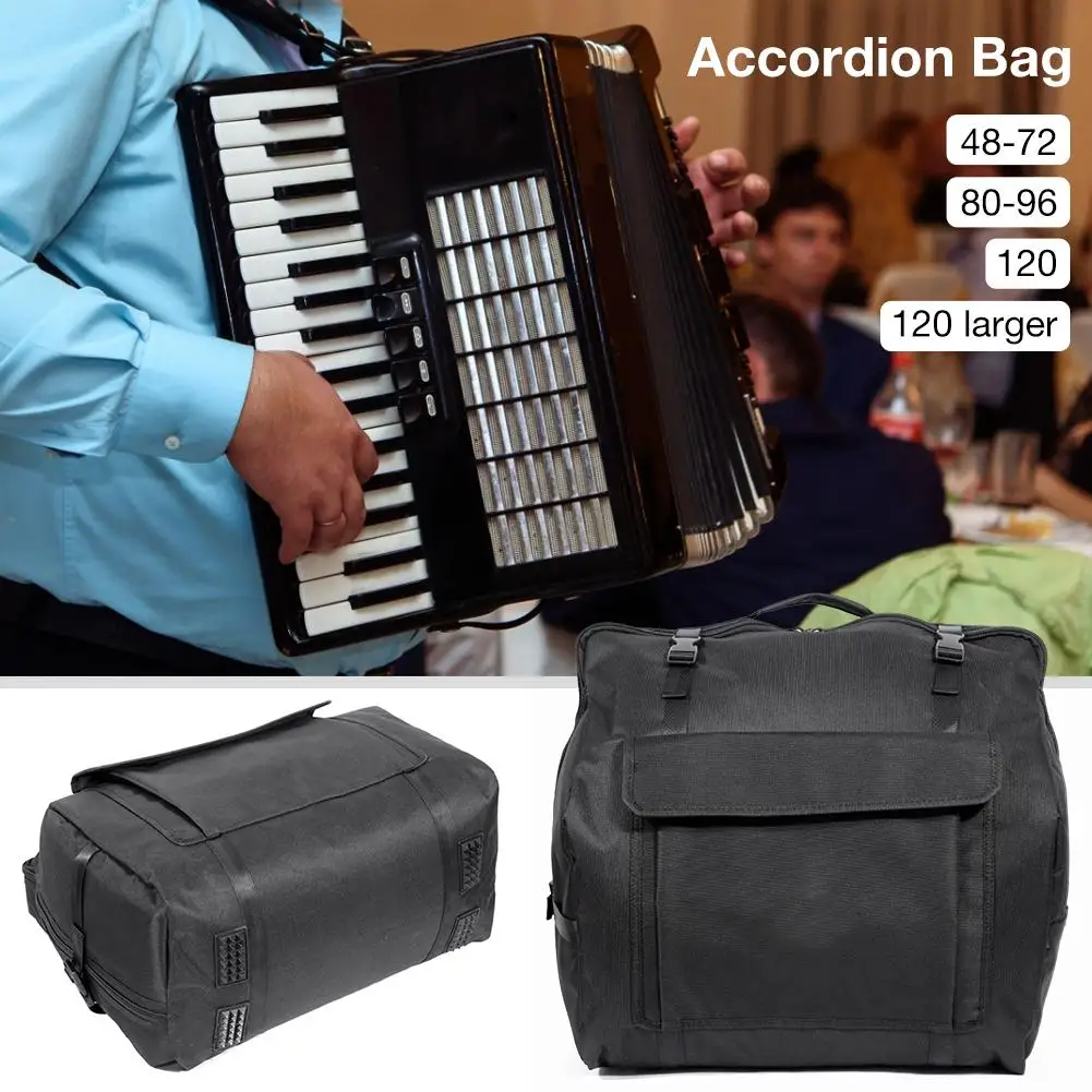 SHZONS Accordion Gig Bag Durable 1200D Oxford Fabric Accordion Storage Bag for 48-72 Bass Piano Accordions 