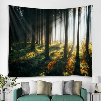 

Fantasy forest landscape printing large wall tapestry cheap hippie wall hanging bohemian wall tapestry mandala wall art decorati