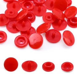 Bulk Pack of T5 Plastic Snap Buttons for DIY Crafting and Garment Fastening (Red Snap Button)