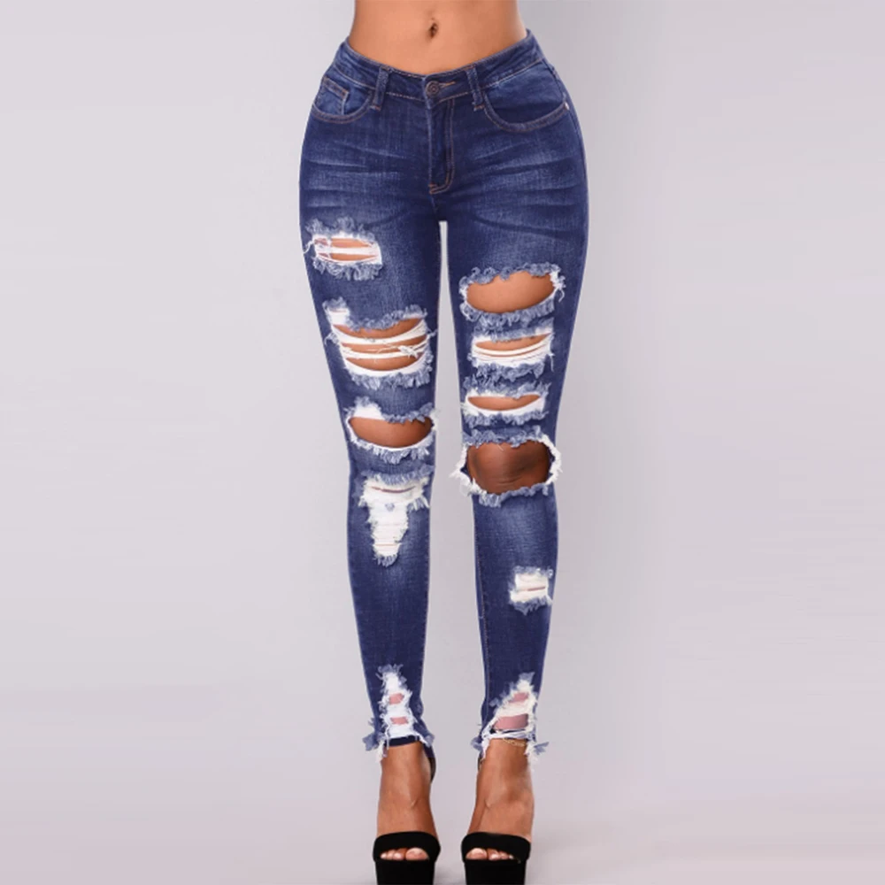 destroyed plus size jeans