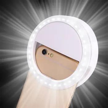 

Rechargeable Selfie Light LED Ring Flash Clip Camera For iPhone Samsung Huwawei