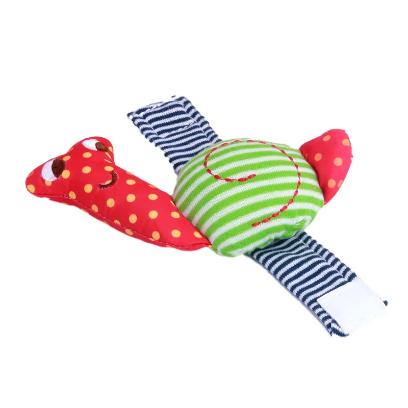 Children Newborn Infant Rattle Toys Baby Wristband Rattles Teether Cartoon Animals Plush Hand Bells Ring Toys Wholesale