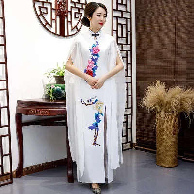 

Oriental Womens Evening Cheongsam Wedding Party Dress Traditional Chinese Style Elegant Qipao Long Gowns Retro Vestido S-3XL