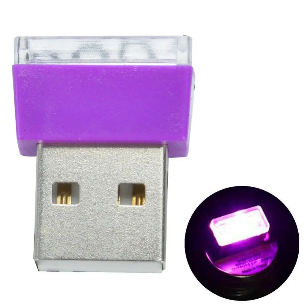 5 цветов, мини USB светодиодный беспроводной светильник, автомобильный атмосферный светильник, красочные аксессуары, британский модельный автомобильный светильник, интерьерный светильник - Испускаемый цвет: D