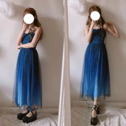 blue starry dress