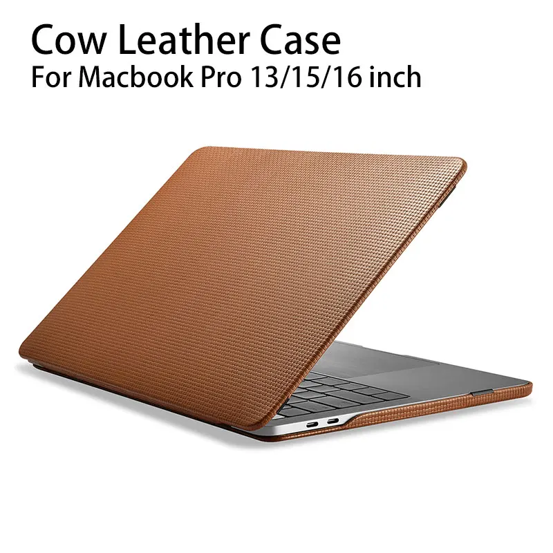 Capa de Laptop de Couro Genuíno Capa para Macbook Pro 14 A2442 A2779 13 15 16 A2338 A2289 A2251 A1708 A2485 A2780 2023 - Imagem 3
