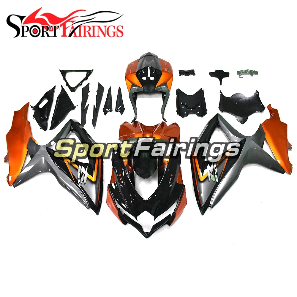 Детали корпуса для Suzuki GSXR600 2008 2009 2010 Cowlings ABS пластиковые панели Autocycle GSXR750 08 09 10 корпус работы оранжевый серый черный