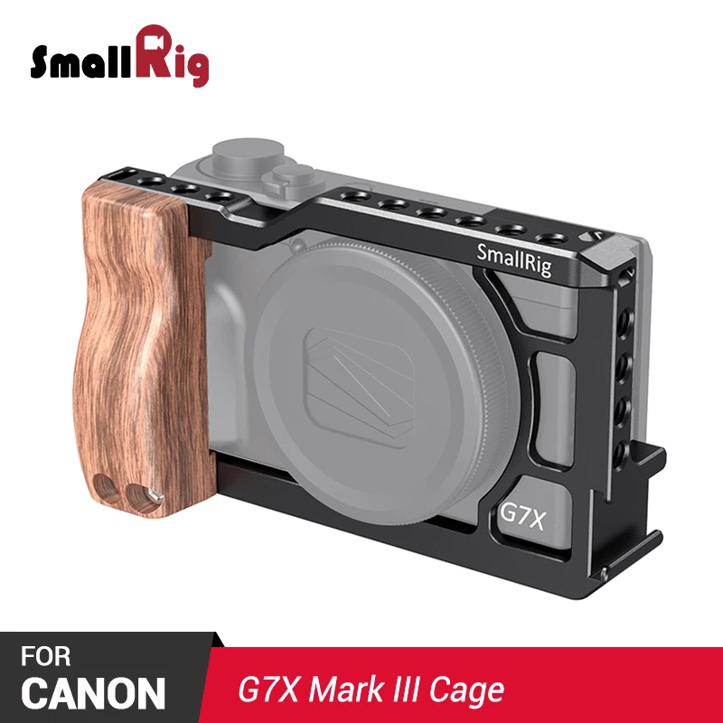 Клетка для камеры SmallRig G7X Mark III клетка Canon с деревянной ручкой крепление холодного