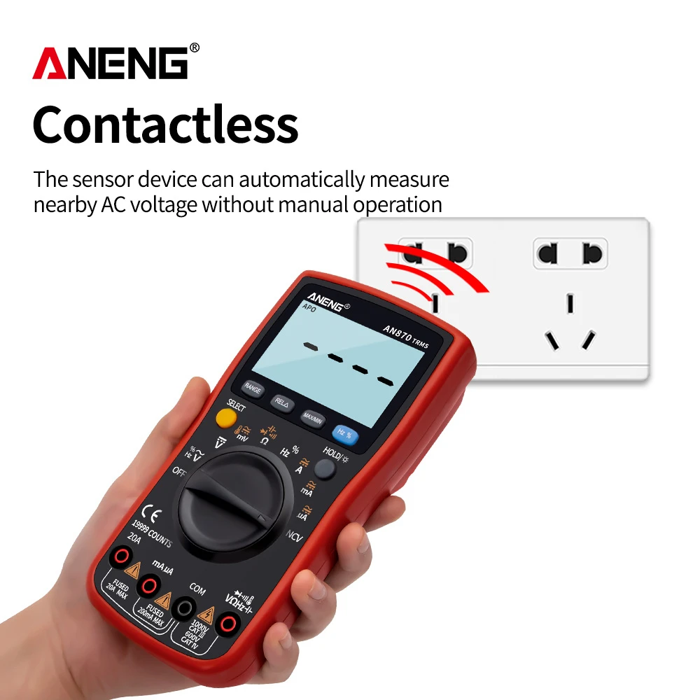 ANENG 870 мультиметр цифровой 19999 отсчетов тестер multimeter мультиметры tester dc