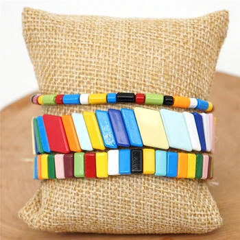

KSRA 2020 New Alloy Bracelet Set DIY Jewelry Bracel Tile Beads Bracelet Unisex Suit Fashion Jewelry INS Boho Fashion Trend