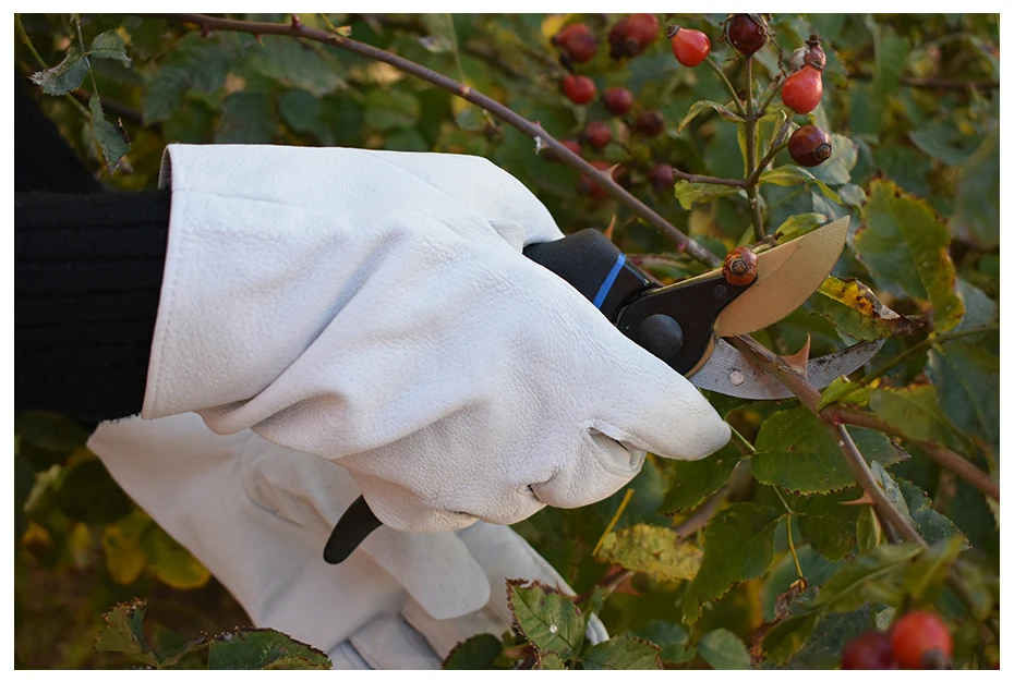 QIANGLEAF брендовые защитные перчатки D Класс белые зерна варежки кожаные перчатки мужские перчатки водителя Бесплатная доставка