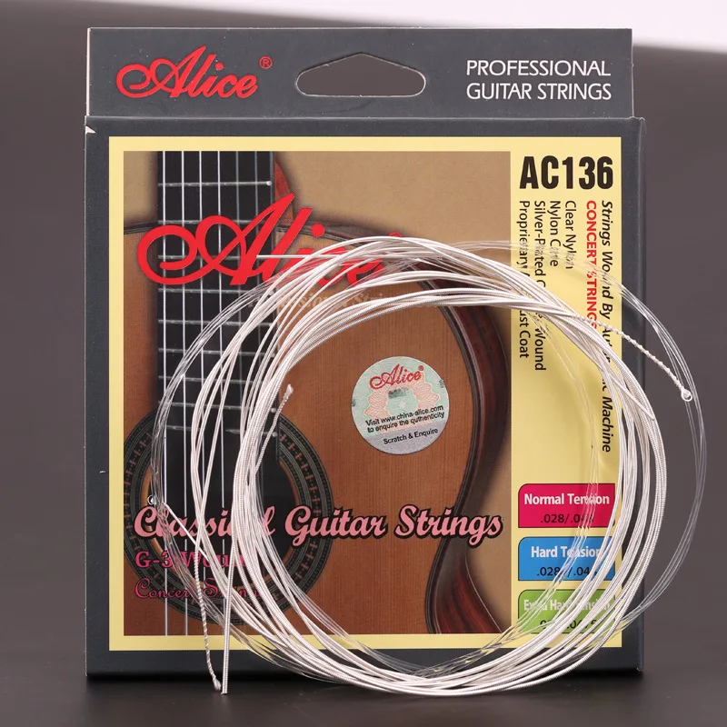 

Factory Price Alice Ac136 Classical Guitar Strings Import Nylon Strings Case String Strings