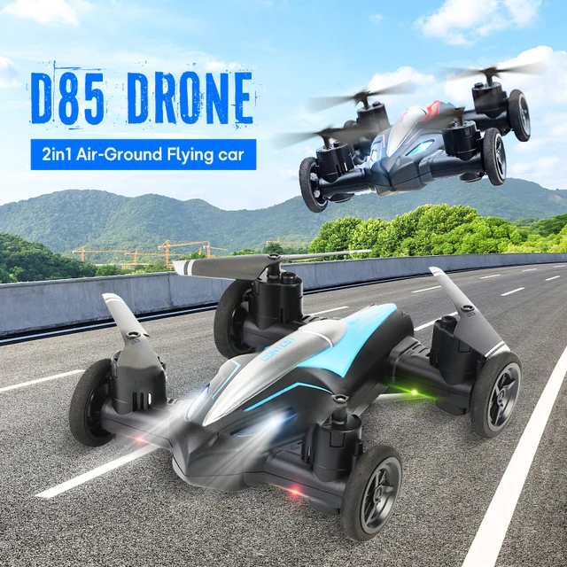 D85 2in1 Mini Drone Air-Ground Flying Car 2.4G Dual Mode Racing Professional RC Car Quadcopter Drones Children Off-road Toy Dron 2
