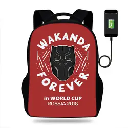 Wakanda Forever рюкзак для женщин USB зарядные рюкзаки для подростков мальчиков и девочек школьные сумки ноутбук повседневные Рюкзаки