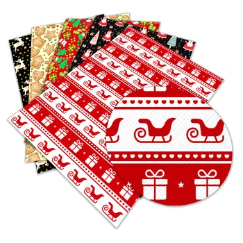 

22 cm x 30cm New Christmas Pattern Printed Synthetic Faux Leather for DIY Handmade Materials Leatherette Fabric L231 L232