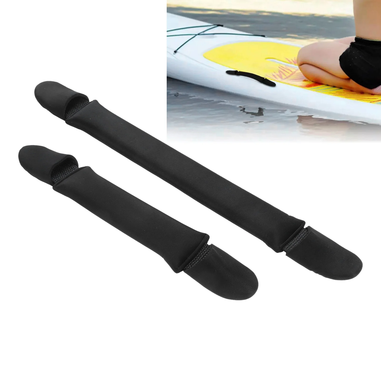 6pcs Surfboard Handle Neoprene & PU Black Soft Handles Surfing Board Surf Rescue Boards Accessories Durable