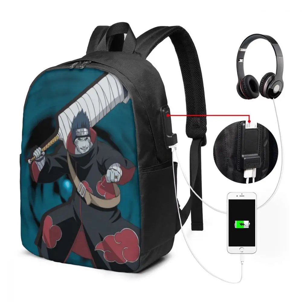 

Hoshigaki Kisame Custom Japanese Anime Naruto Print Cartoon Image paiting USB Backpack 17 In
