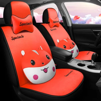 

1set HOT Cartoon Pokemon Go Cute Plush Car Seat Cover Warm Case Auto Heated Seats Cushion Universal Covers Accessories Interior