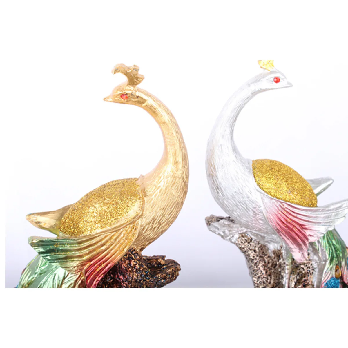 

New Resin Statue Colorful Bird Wonder Phoenixs Figurine Home Furnishing Decorative Sculpture Peacock Office Home Decor Crafts