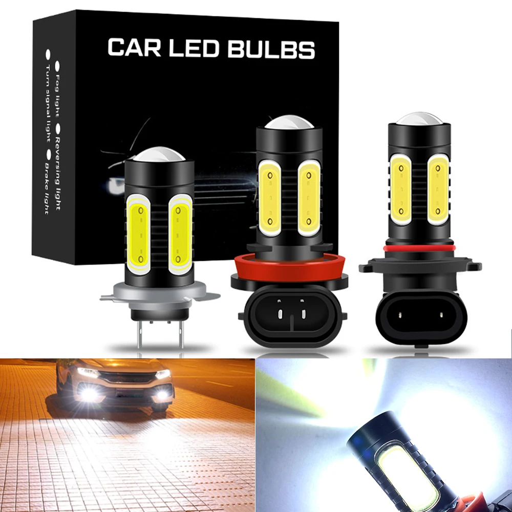 2 шт. светодиодный COB мини H7 H8 H11 лампы H4 H1 H3 880 881 H16 PSX24W PSX26W туман светильник HB3 9005 HB4
