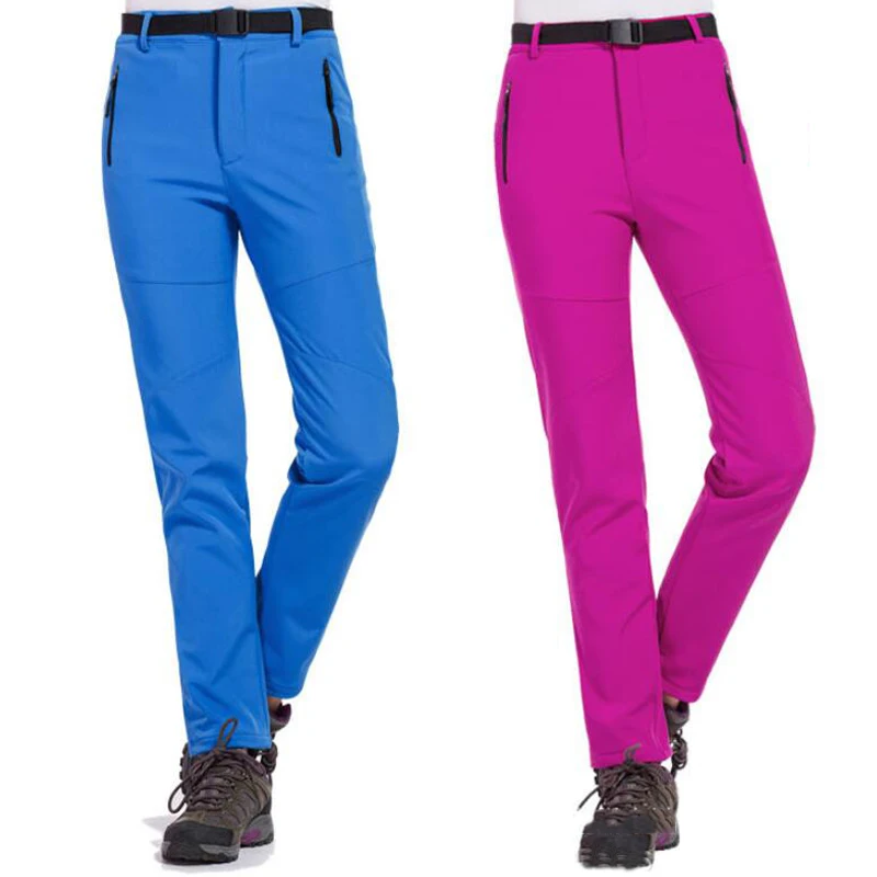 Hiking Pants Winter Women's Outdoor Pants Thick Fleece Warm Softshell Sports Trousers Hiking Trekking Skiing Waterproof Size 3XL