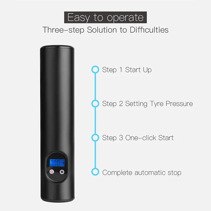 

Air Compressor Portable Mini Inflator Smart Wireless Air Tyre Pump for Bicycle Motorcycle QP2