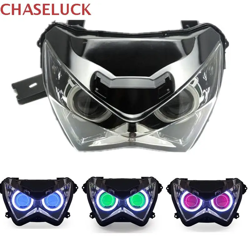 Z800 Z250 HID Halo Eye передняя фара в сборе проектор для Kawasaki Z 800 250 2013 зеленый красный синий
