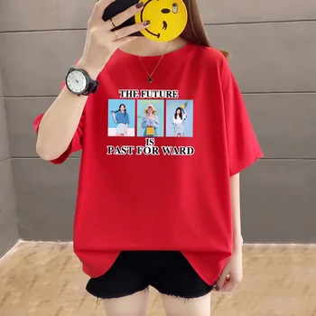

A140-T-shirt female short-sleeved summer thin section wild short short-sleeved shirt hit color knit sweater was thin