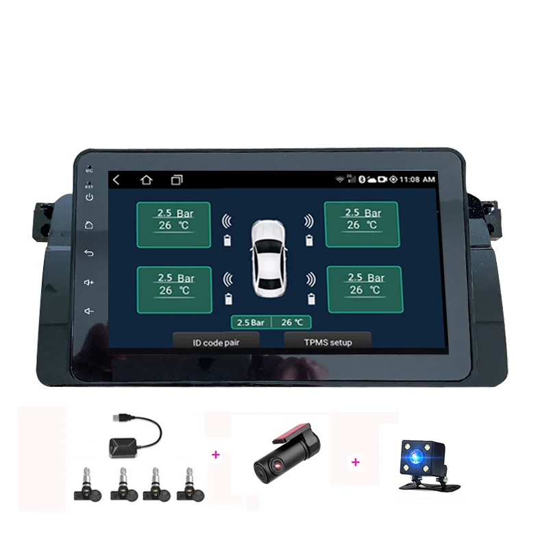 Автомобильный мультимедийный плеер Android радио gps Navi для BMW E46 M3 Rover 75 купе навигация автомобильное радио DVD 318/320/325/330 навигатор - Цвет: with TPMS DVR CAM