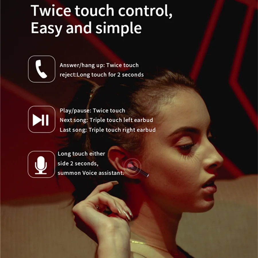 Горячие Bluetooth наушники беспроводные Bluetooth 5,0 гарнитура водонепроницаемые Handfree интеллектуальные зарядки Бин Беспроводные наушники