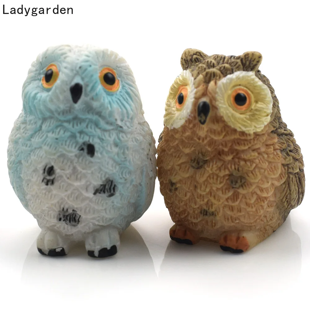 Figurine Decorative Cute Pots Owl Miniature Craft Ornament 4 pcs Resin Garden 