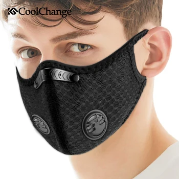

CoolChange Cycling Face Mask Anit-fog PM2.5 Activated Carbon With Filter Anti-Pollution Sport Bicycle MTB Bike Dust Mask