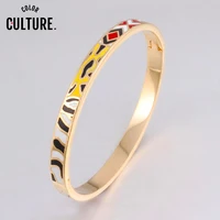 Color Culture Dubai Jewelry 0.6mm Slim  Delicate  Steel Bangles for Women Leopard Pattern Design 1