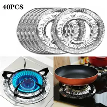 40pcs Aluminum Foil Circular Gas Burner Disposable Bib Liners Stove Covers 40FP04