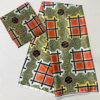 

Most Popular Elegant New Arrival High quality silk fabric 4y +2 yards ribbon Soft Ankara African Print Fabric Satin Silk M909-5