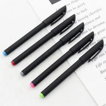

1piece Advertising Carbon Pen Plastic Matte Spray Gel Black Signature 0.5mm School Office Neutral Neutral Refill Stationery T3W7