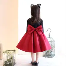 12.16th возраст для 2-12 лет девочки Европейский стиль Платье для девочек Весна Длинные рукава Кружева Принцесса платье Большие банты Платье для девочек