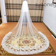 Реальные фотографии, Высококачественная Румяна с 2 ярусами, покрывающая лицо собора, блестящая расшитая блестками кружевная свадебная вуаль с расческой, новая свадебная вуаль