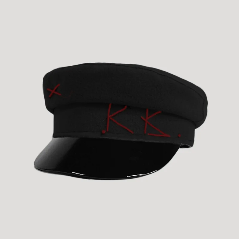 USPOP winter caps women newsboy caps Thick warm letter embroidery wool cap S M L plaid patchwork militray