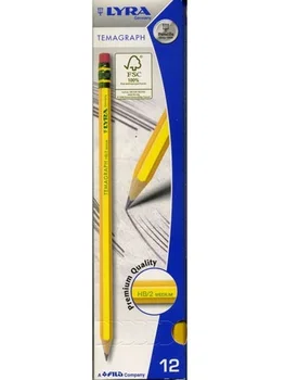 

High quality Lyra temagraph black graphite pencils with HB eraser