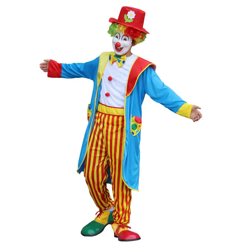 Goedkoop Umorden Halloween Kostuums Volwassen Grappige Circus Clown Kostuum Naughty Joker Nar Uniform Fancy Dress Cosplay Voor Mannen Vrouwen
